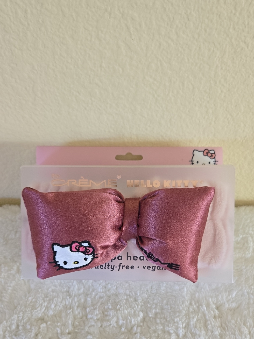 Hello Kitty Mauve Satin Bow Headband